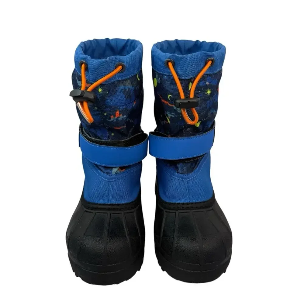 COLUMBIA Powderbug Plus II Print Snow Boots Unisex Kids US Sz 13 Blue Waterproof